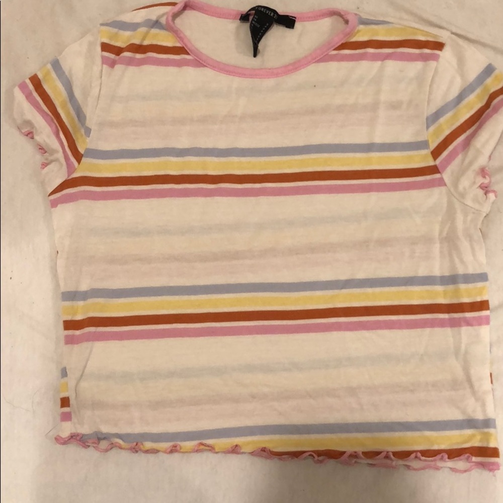 Rainbow pastel striped top from forever 21.